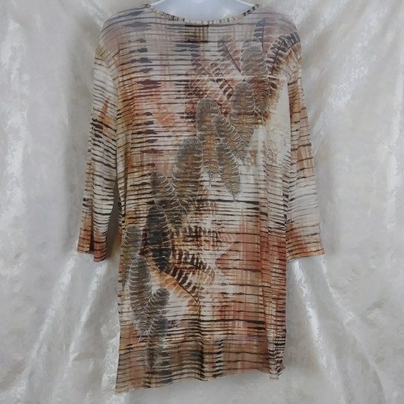 French Blue Woman 3/4 Sleeve Tunic - Picture 3 of 7